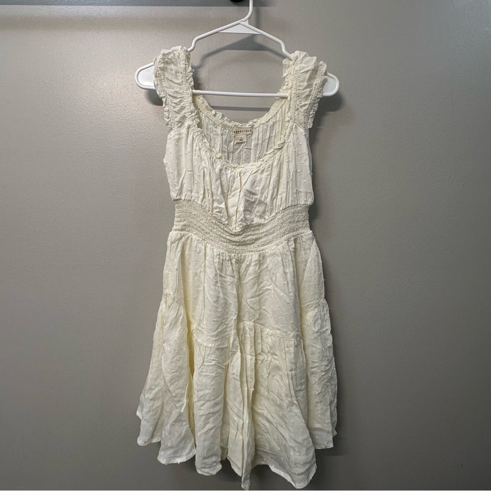 Aeropostale Cream Ruffled Mini Dress